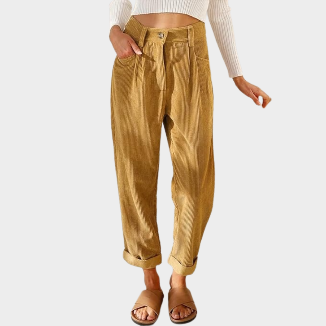 MAREN | COZY HIGH-WAIST TEXTURED PANTS