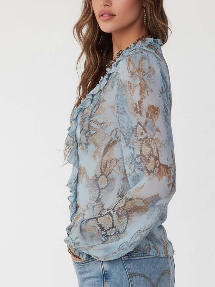 Linda | Ruffled Chiffon Blouse