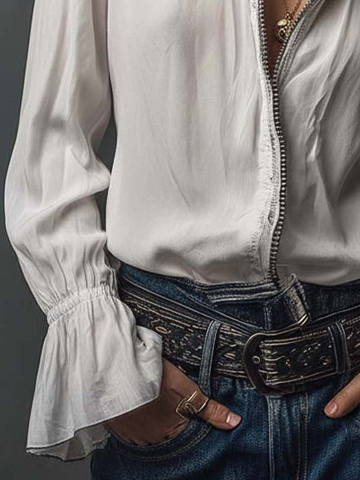 Janet | Flounce Cuff Blouse