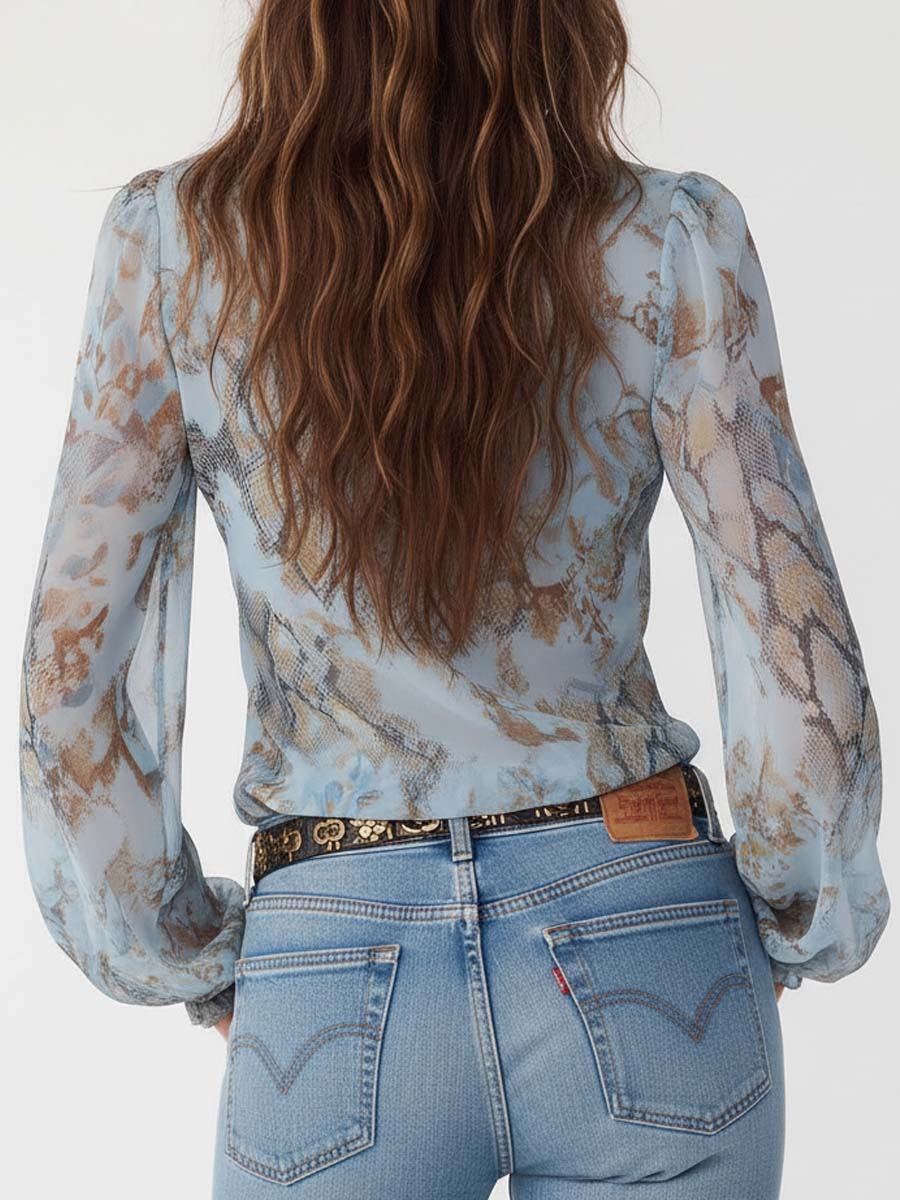 Linda | Ruffled Chiffon Blouse