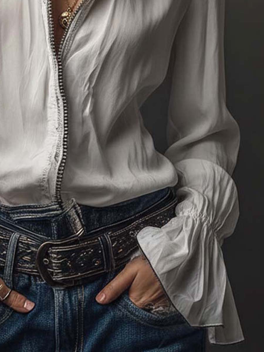 Janet | Flounce Cuff Blouse