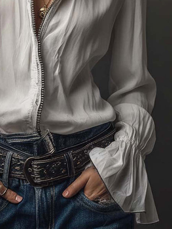 Janet | Flounce Cuff Blouse