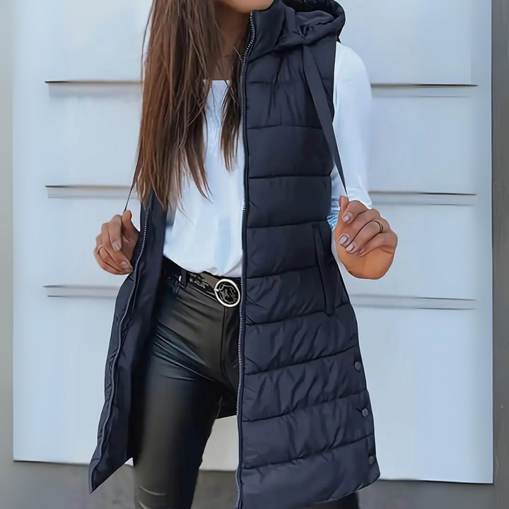 Frost Mode | Casual Long Hooded Puffer Vest