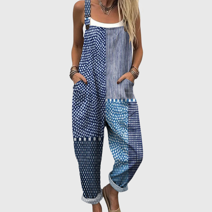 Michelle | Indigo Patch Story Jumpsuit