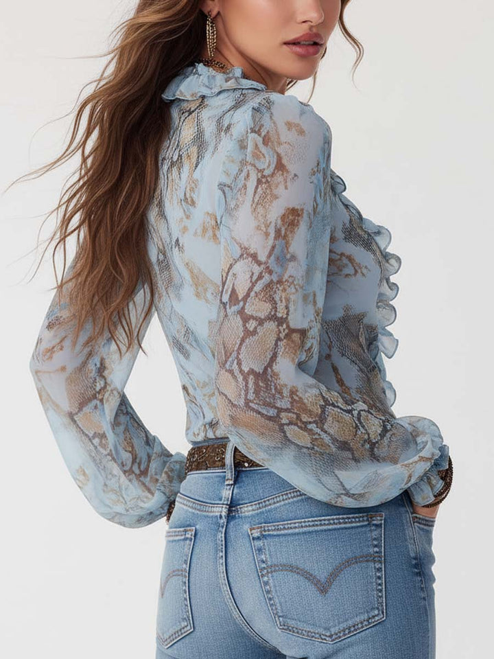 Linda | Ruffled Chiffon Blouse