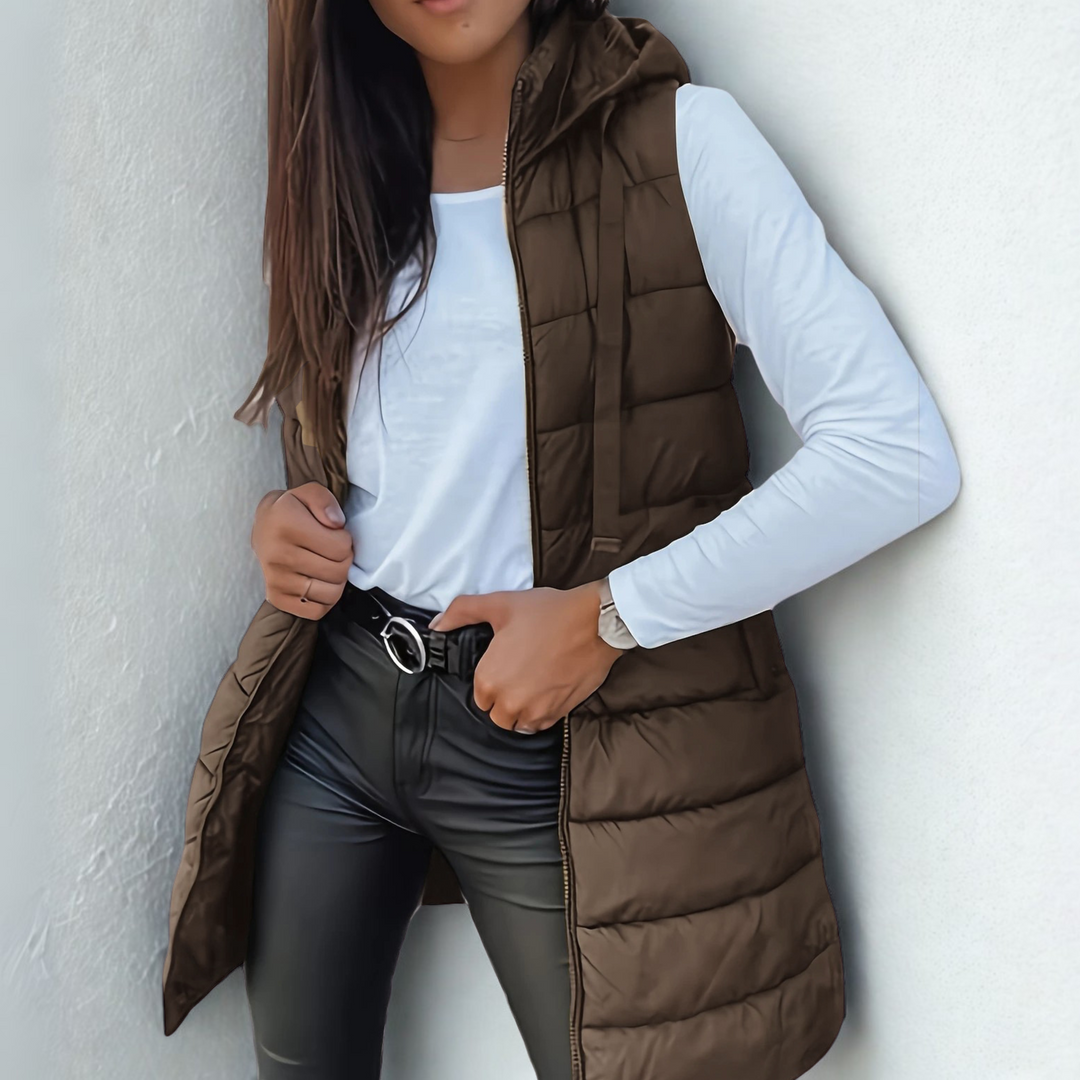 Frost Mode | Casual Long Hooded Puffer Vest
