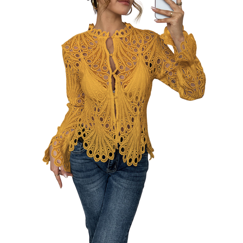 EMMA™ – Elegant Hollow Lace Blouse