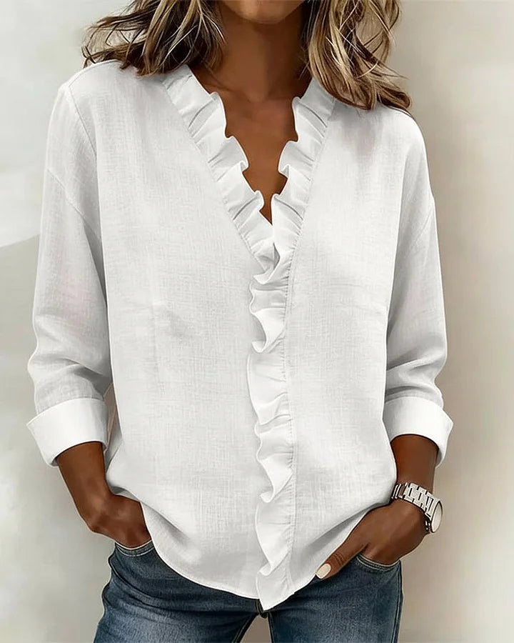 Isabella | The GraceLine Ruffle Blouse
