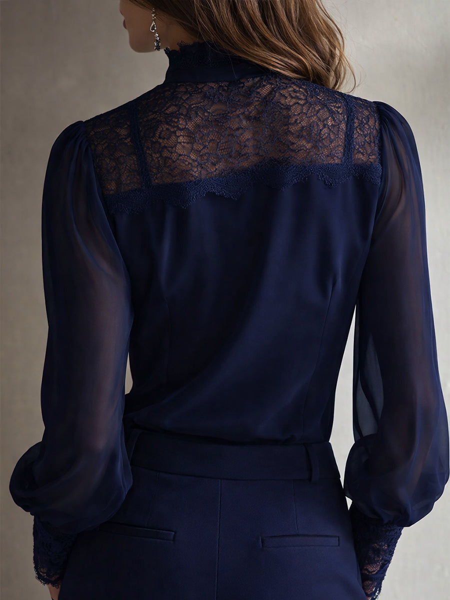 Susan | Lace Tie Blouse