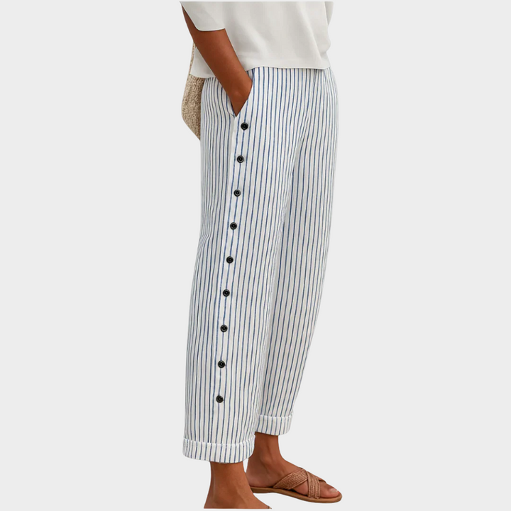 RHEA | SOFT STRIPED CASUAL PANTS