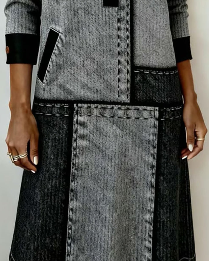 Colette | V-neck Button Flip Dress