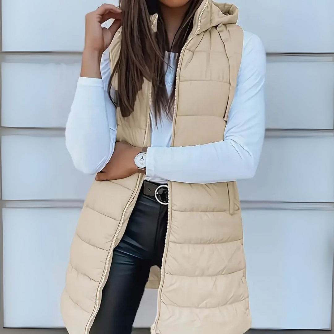 Frost Mode | Casual Long Hooded Puffer Vest