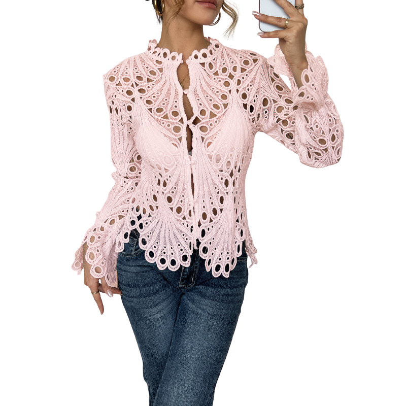 EMMA™ – Elegant Hollow Lace Blouse