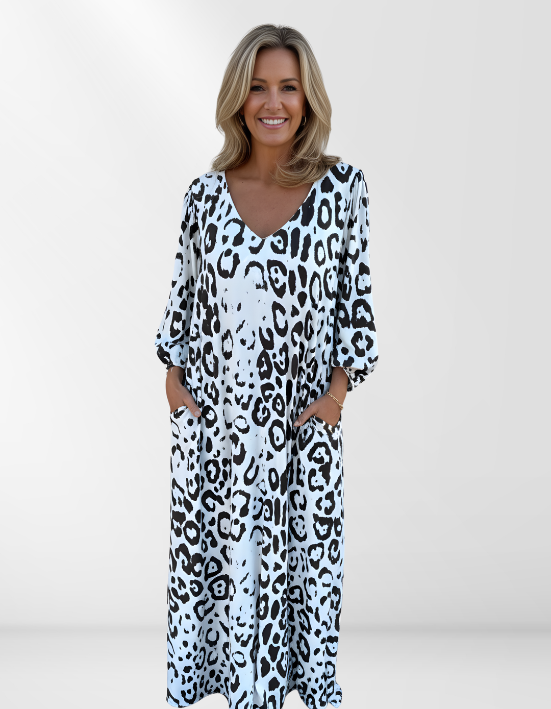 Eleanor | Summer Dress with Leopard Print