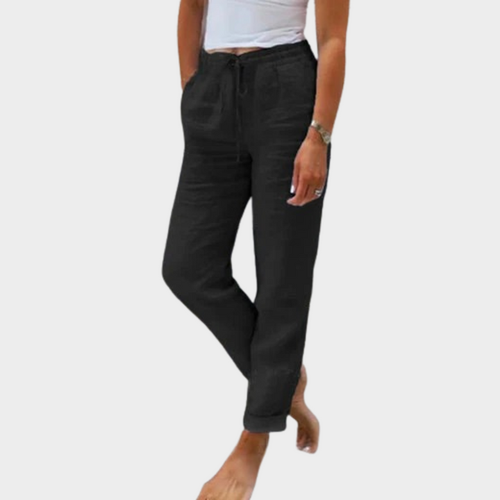 KIRA | RELAXED HIGH-WAIST TEXTURED PANTS