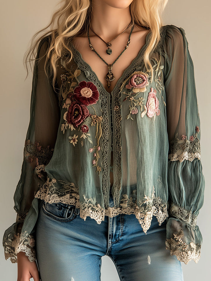 Nancy | Vintage Embroidered Shirt