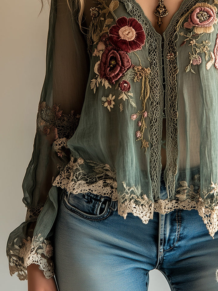 Nancy | Vintage Embroidered Shirt
