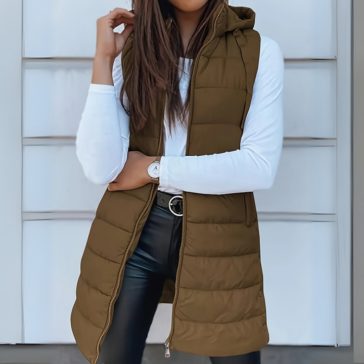 Frost Mode | Casual Long Hooded Puffer Vest