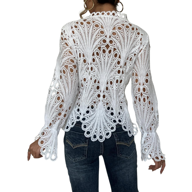 EMMA™ – Elegant Hollow Lace Blouse