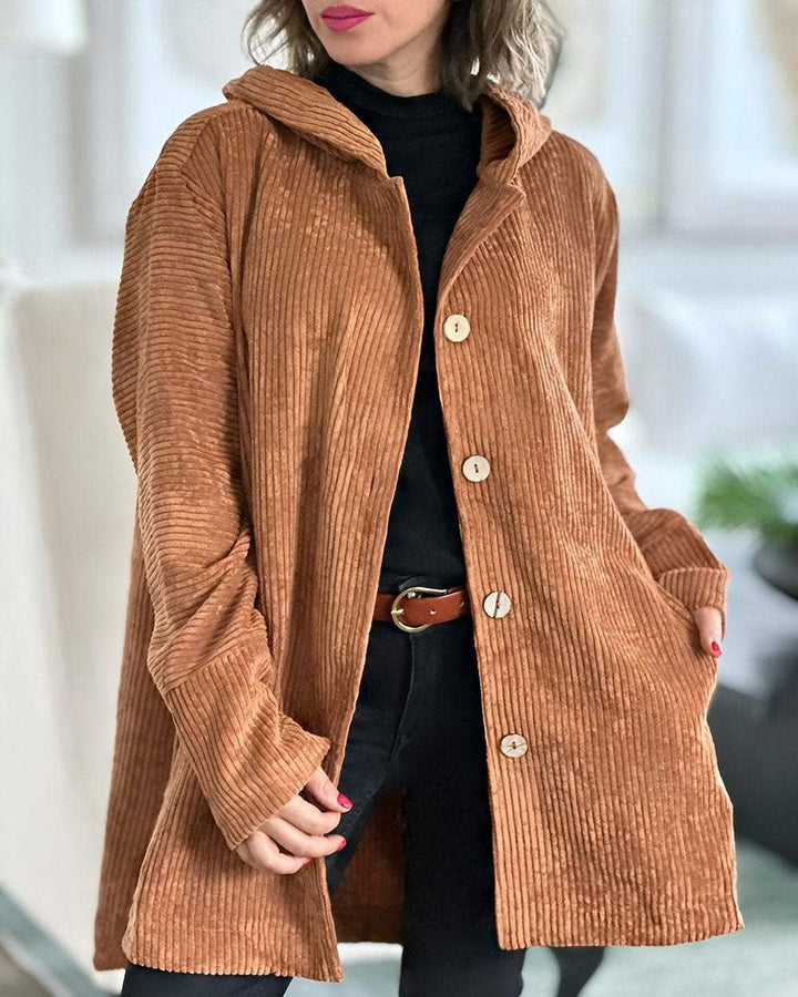 Frost Edit | Cozy Corduroy Hooded Jacket