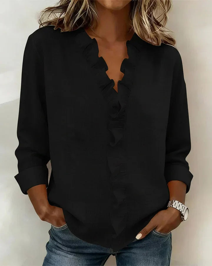 Rosalie | Ruffle V-Neck Sleeve Blouse