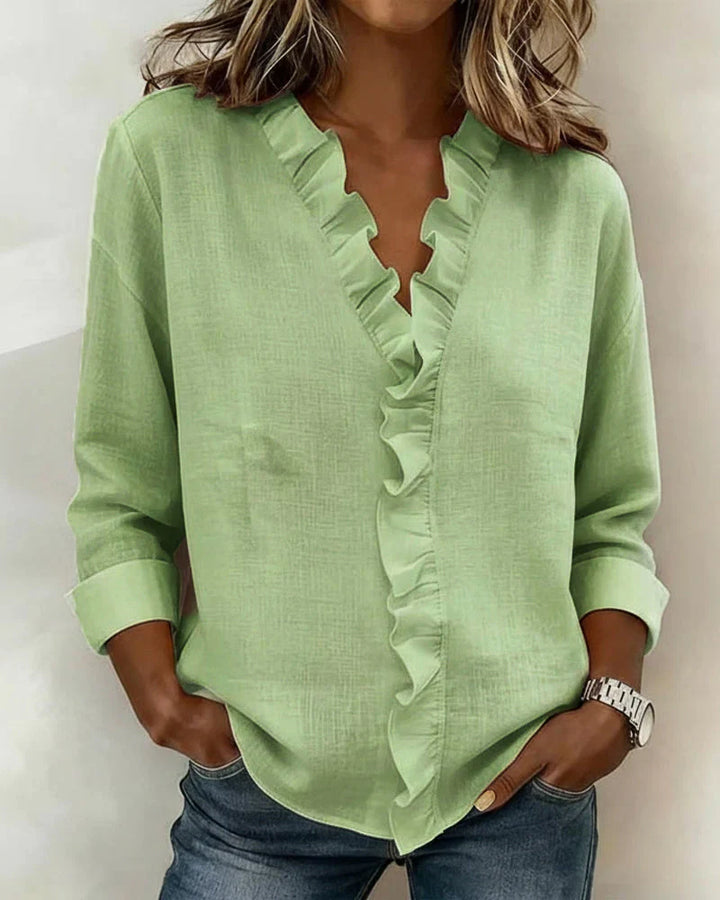 Rosalie | Ruffle V-Neck Sleeve Blouse
