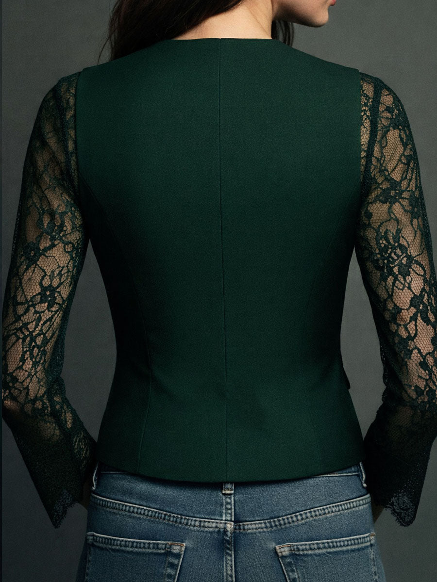 Karen | Black Lace Blazer