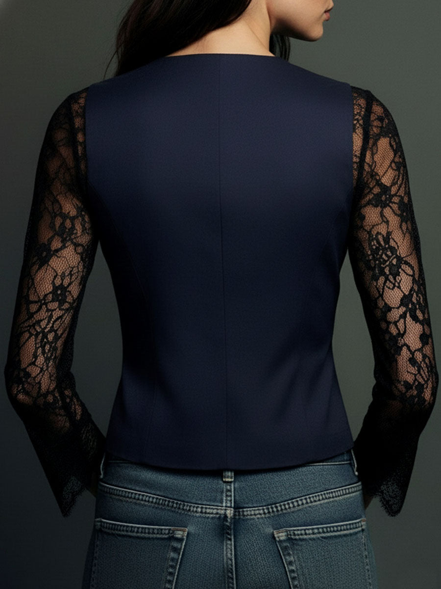 Karen | Black Lace Blazer