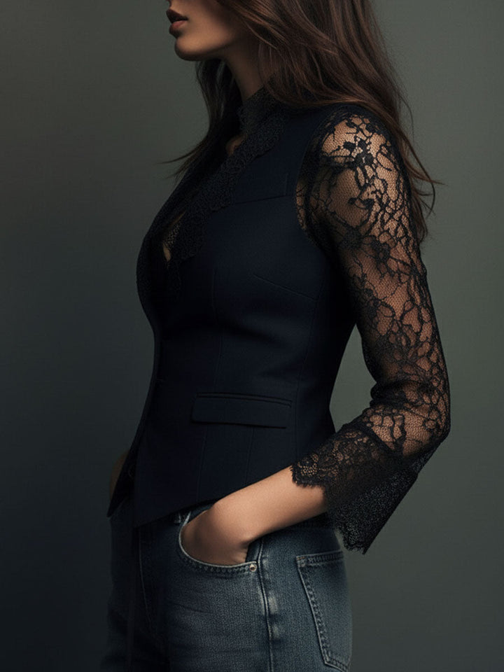 Karen | Black Lace Blazer