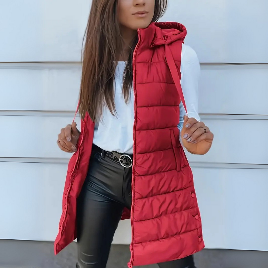 Frost Mode | Casual Long Hooded Puffer Vest