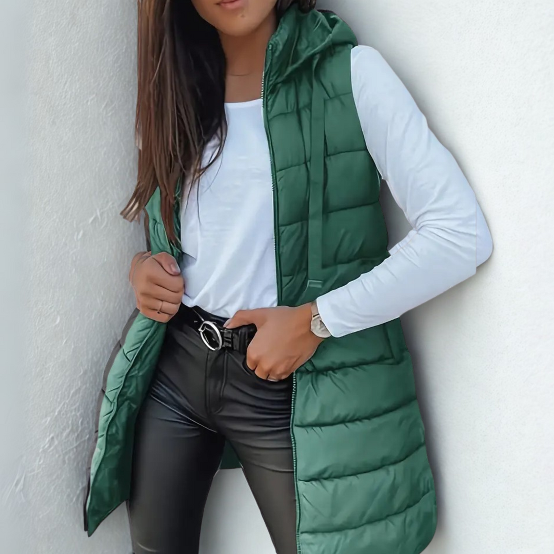 Frost Mode | Casual Long Hooded Puffer Vest