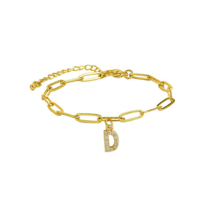Dainty Initial Paperclip Bracelet