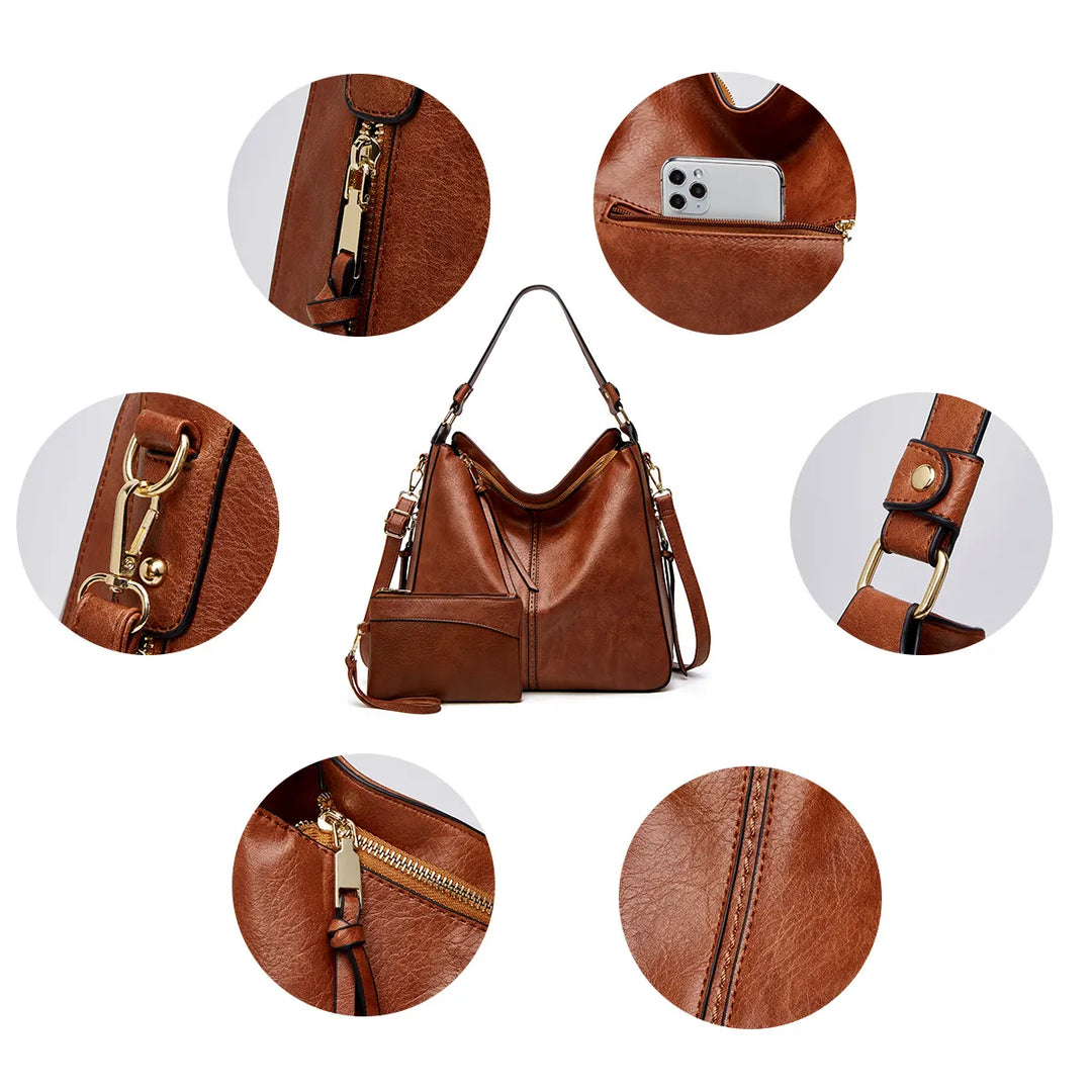Cairo | Luxury Hobo Anti-Theft Handbag + FREE Pouch Wallet