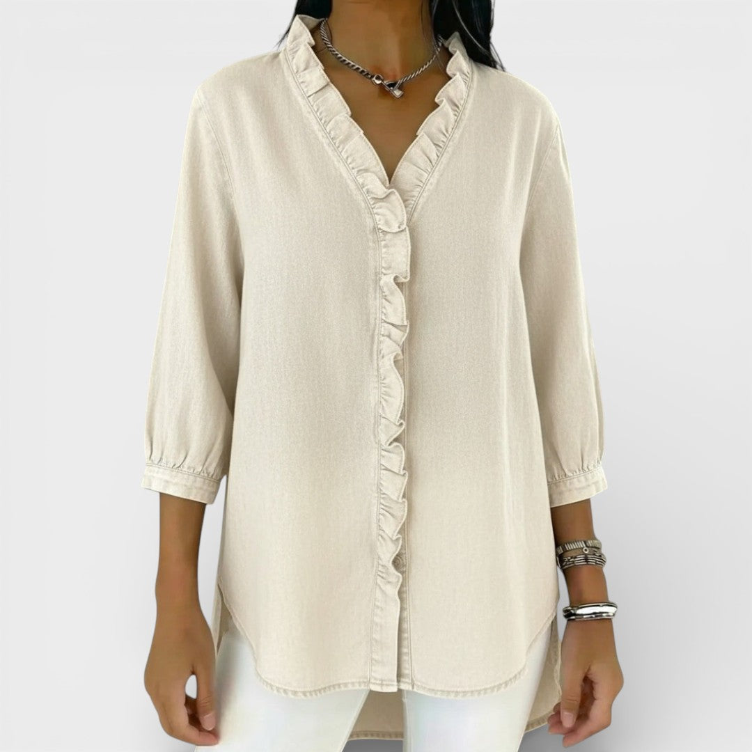 Amara | Elegant Ruffled Detail Blouse