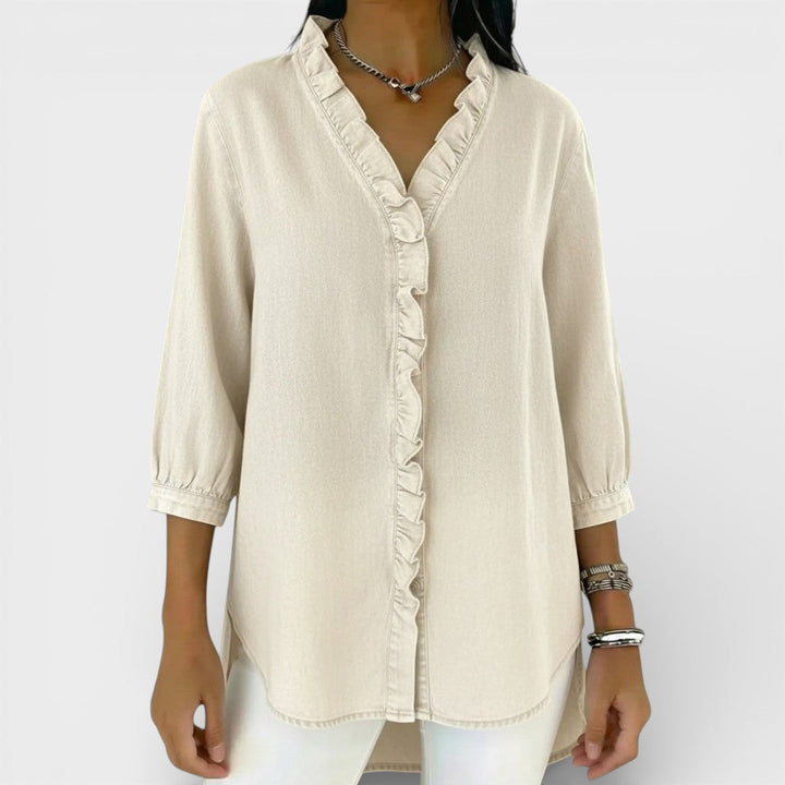 Amara | Elegant Ruffled Detail Blouse