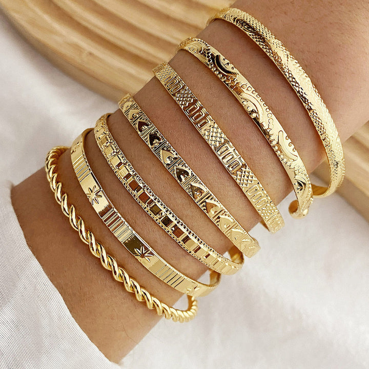 7-Piece Adjustable Textured Cuff Set