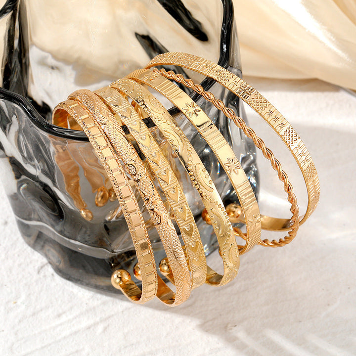 7-Piece Adjustable Textured Cuff Set
