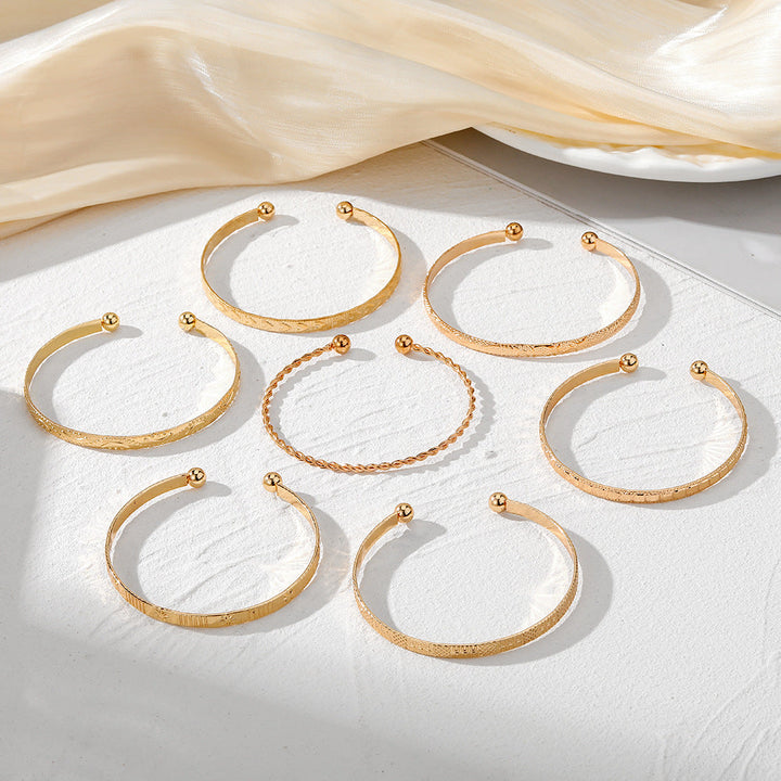 7-Piece Adjustable Textured Cuff Set