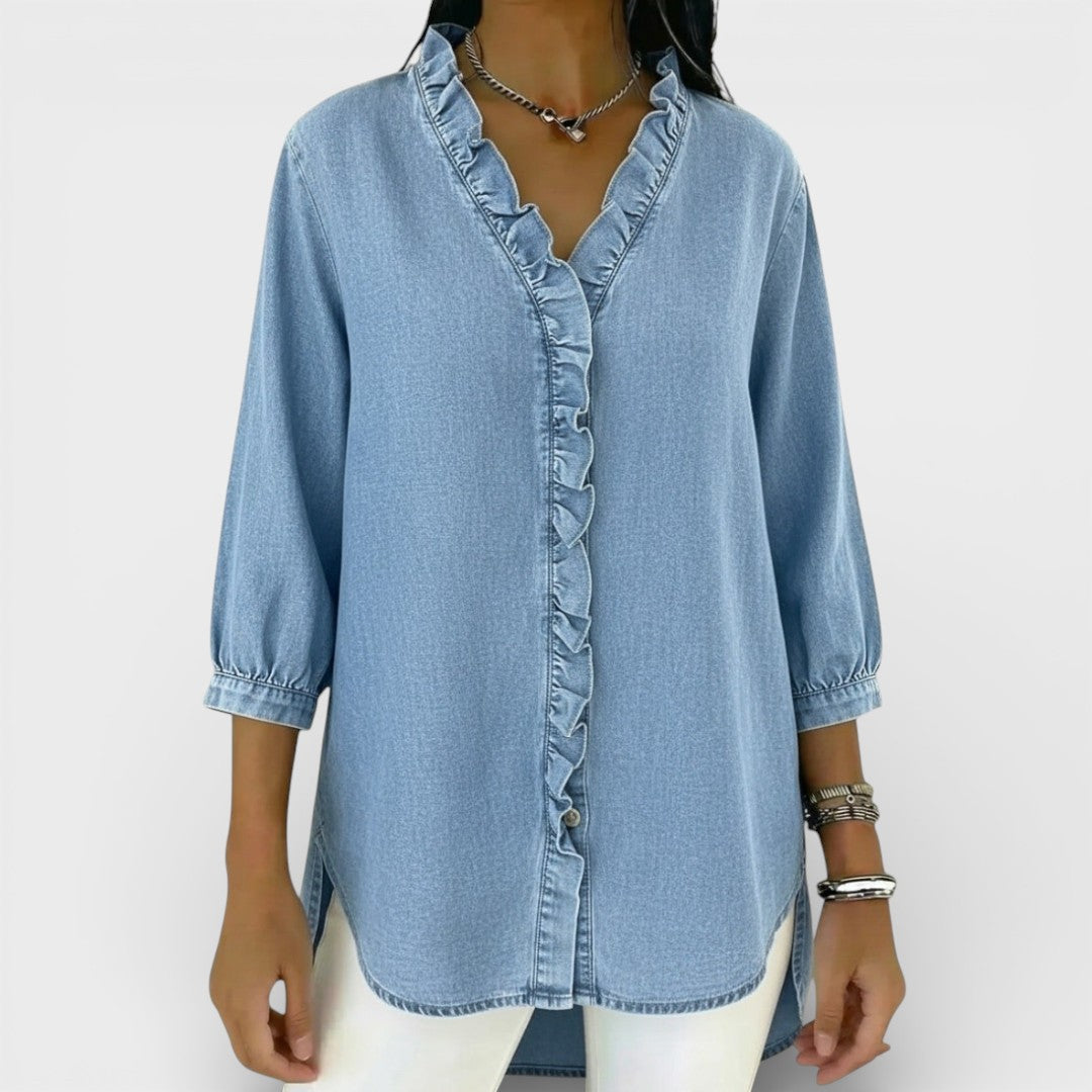 Amara | Elegant Ruffled Detail Blouse