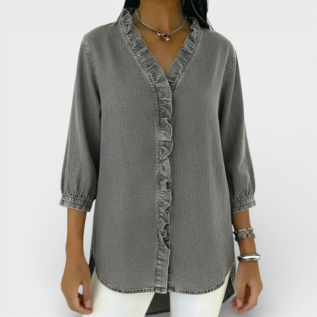 Amara | Elegant Ruffled Detail Blouse