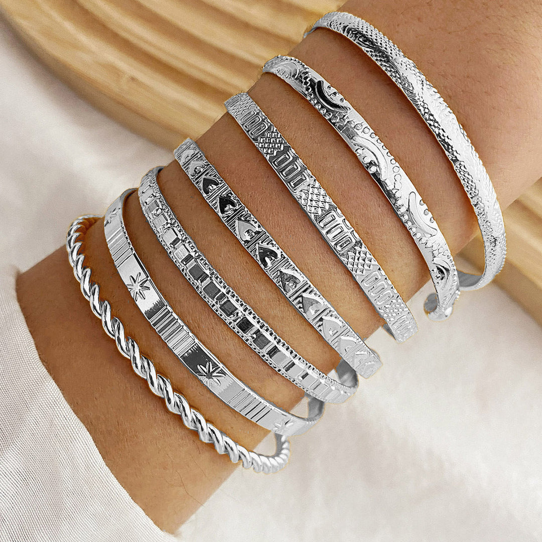 7-Piece Adjustable Textured Cuff Set