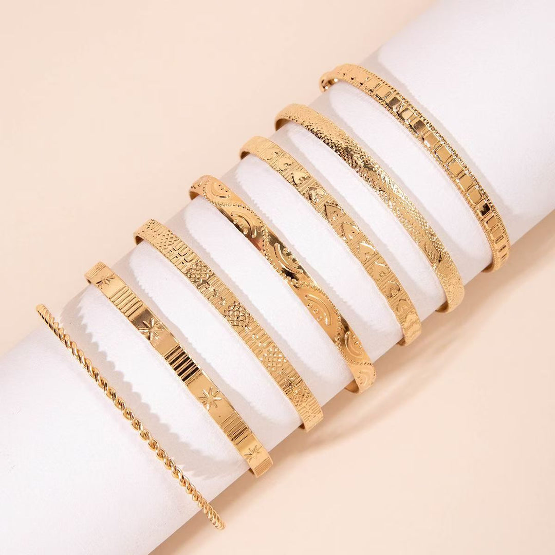 7-Piece Adjustable Textured Cuff Set