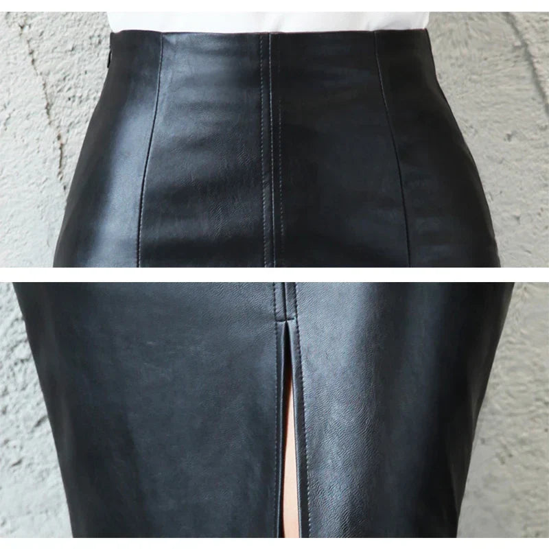 MONA | BLACK SLEEK PENCIL SKIRT