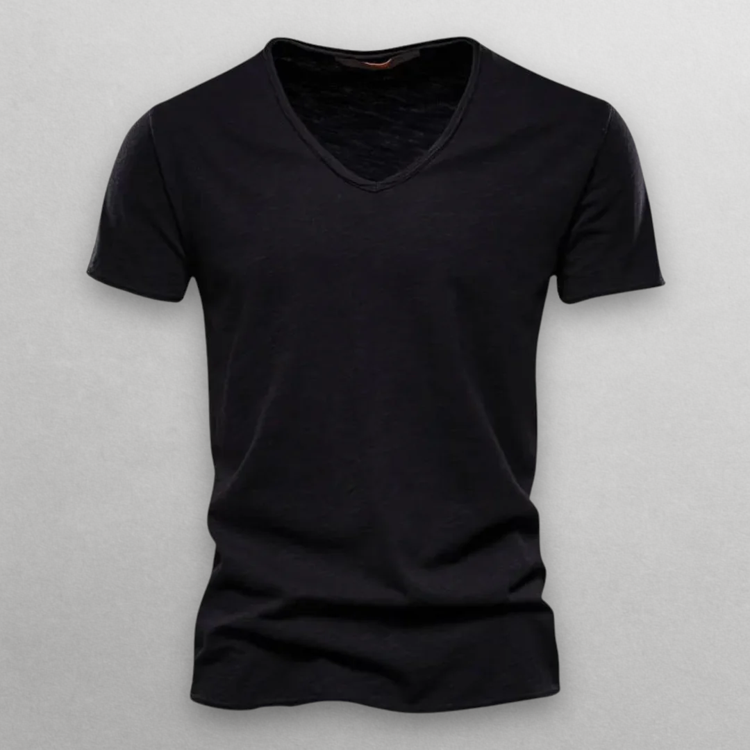 Enrico | V-neck Cotton T-Shirt
