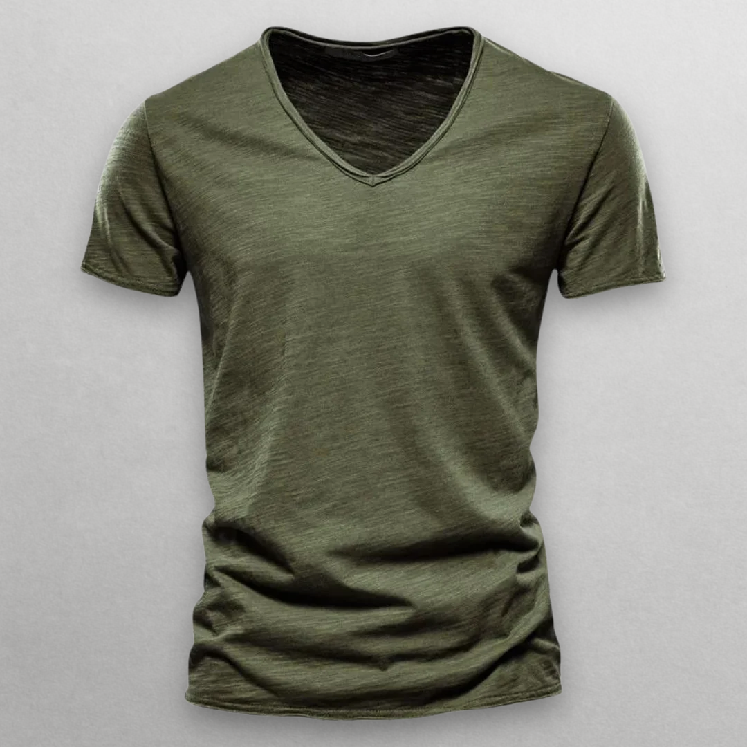 Enrico | V-neck Cotton T-Shirt