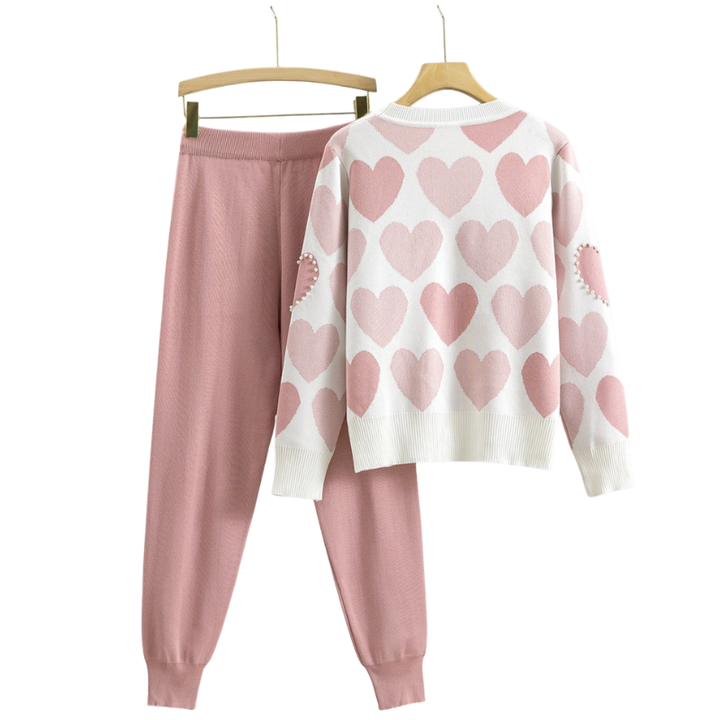 CLARA™ | Heart Pattern Knit Two-Piece Set