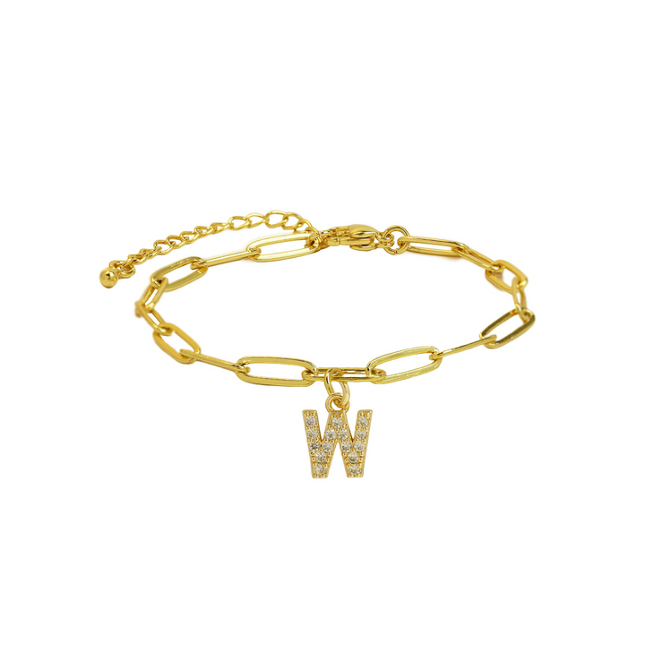 Dainty Initial Paperclip Bracelet