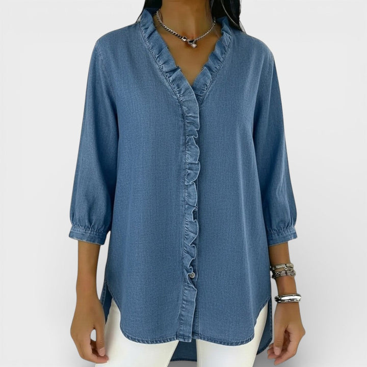 Amara | Elegant Ruffled Detail Blouse