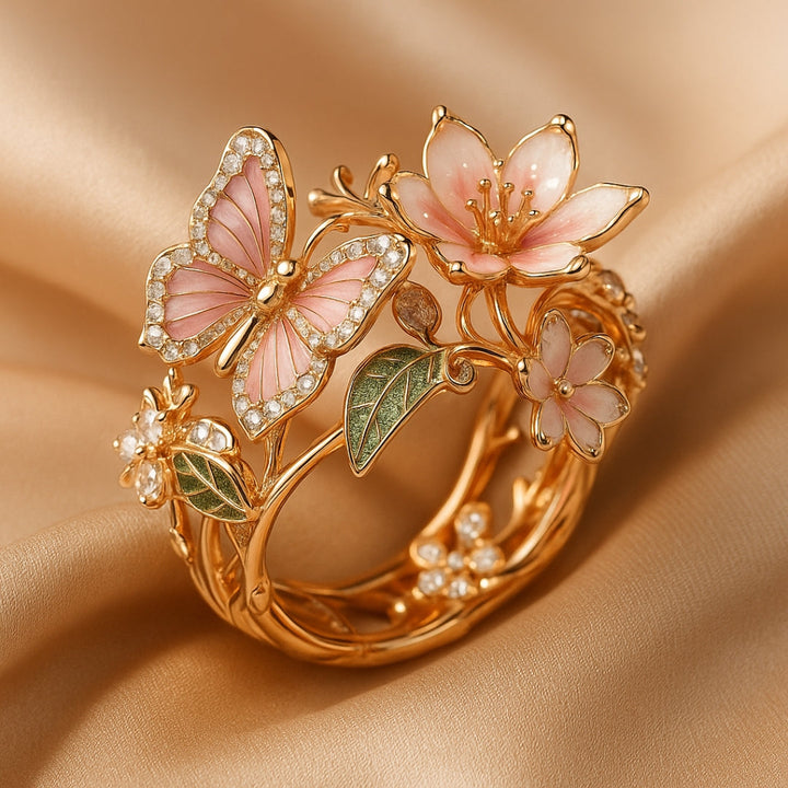 Bright Butterfly Sparkle Ring
