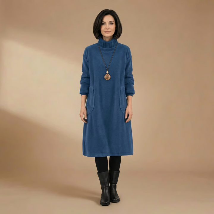 Tracy | Cozy Turtleneck Midi Dress